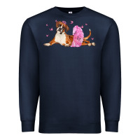 Navy boxer dog with tutu Premium Sweatshirt - LillyAllenDesigns