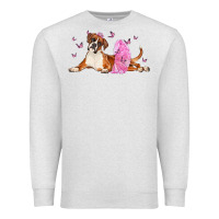 Oatmeal Heather boxer dog with tutu Premium Sweatshirt - LillyAllenDesigns