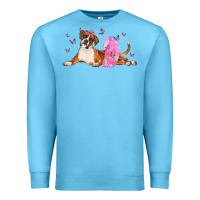 Ocean Blue boxer dog with tutu Premium Sweatshirt - LillyAllenDesigns