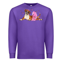 Purple boxer dog with tutu Premium Sweatshirt - LillyAllenDesigns