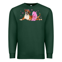 Sports Green boxer dog with tutu Premium Sweatshirt - LillyAllenDesigns