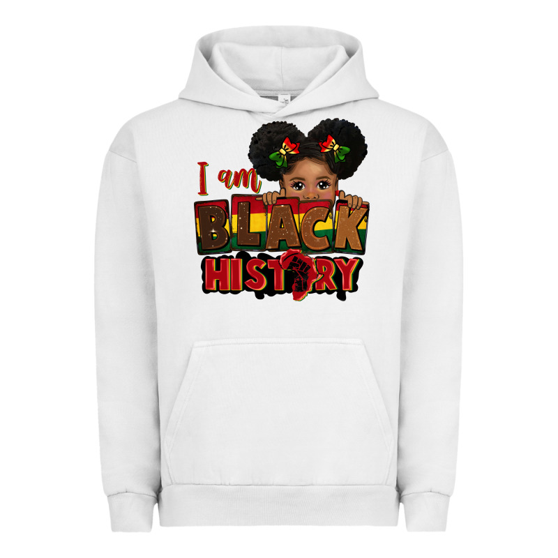 I Am Black History Black Girl Peekaboo Juneteenth Urban Hoodie by CowGirlArtShop | Teevron