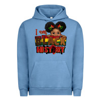 Pigment Pebble Blue i am black history black girl peekaboo juneteenth Urban Hoodie - CowGirlArtShop