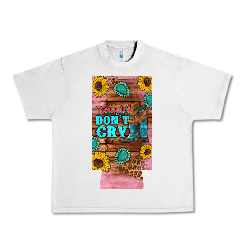 Cowgirls Don't Crty Boots Hat Sunflowers 12 Oz Can Cooler  (slim) Urban Heavy Tee by Artiststas | Teevron