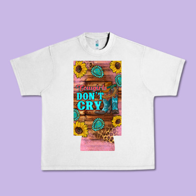 Cowgirls Don't Crty Boots Hat Sunflowers 12 Oz Can Cooler  (slim) Urban Heavy Tee Designed By Artiststas