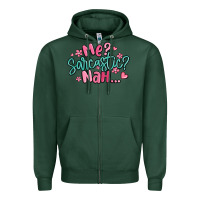 Sports Green me sarcastic nah... Zipper Hoodie - MaliasSmallBusiness