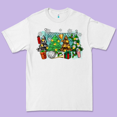 Christmas Trees With Volleyball Premium Tee Designed By Zillion Design Studio