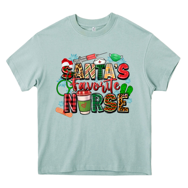 Santa's Favorite Nurse Heavy Core Tee by Zillion Design Studio | Teevron