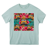 Arona school bus leopard cowhide Heavy Core Tee - Artiststas