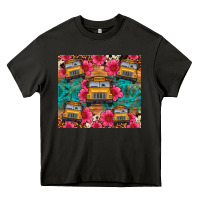 Asphalt school bus leopard cowhide Heavy Core Tee - Artiststas
