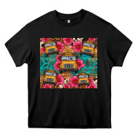 Black school bus leopard cowhide Heavy Core Tee - Artiststas