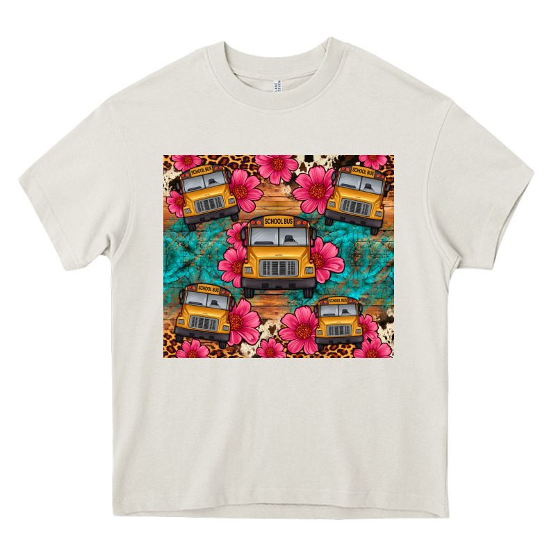 School Bus Leopard Cowhide Heavy Core Tee by Artiststas | Teevron