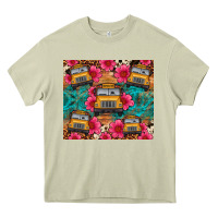 Mossy school bus leopard cowhide Heavy Core Tee - Artiststas
