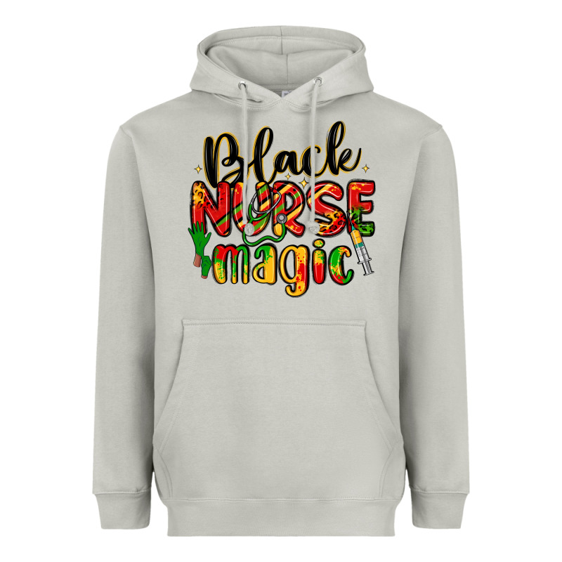 Black Nurse Magic Heavyweight Hoodie by LillyAllenDesigns | Teevron