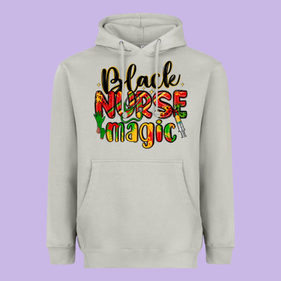 Black Nurse Magic Heavyweight Hoodie Designed By Lillyallendesigns