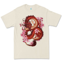 Bone red dragon and sakura cherry blossoms Premium Tee - RanaPortraitStore