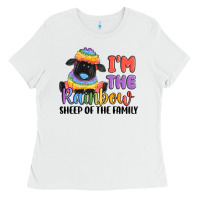 White i'm the rainbow sheep of the family Ladies Tee - MaliasSmallBusiness