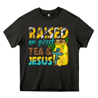 Asphalt raised on sweet tea and jesus Heavy Core Tee - texasbilliewilder