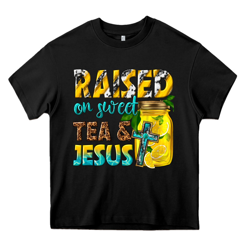 Raised On Sweet Tea And Jesus Heavy Core Tee by texasbilliewilder | Teevron