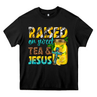 Black raised on sweet tea and jesus Heavy Core Tee - texasbilliewilder