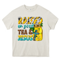 Cream raised on sweet tea and jesus Heavy Core Tee - texasbilliewilder