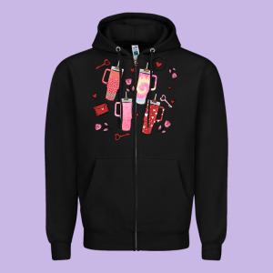 Cup Disorder Valentine's Day Zipper Hoodie Designed By Maliassmallbusiness