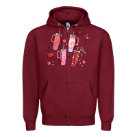 Burgundy cup disorder valentine's day Zipper Hoodie - MaliasSmallBusiness