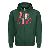 Sports Green cup disorder valentine's day Zipper Hoodie - MaliasSmallBusiness