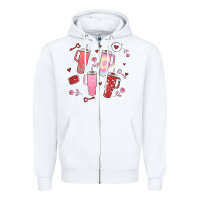 White cup disorder valentine's day Zipper Hoodie - MaliasSmallBusiness