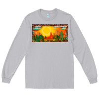 Moon Dust western  sunset cactus leopard serape   license plate template Long Sleeve Tee - BarkalooDesign