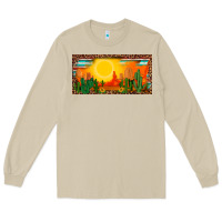 Mushroom western  sunset cactus leopard serape   license plate template Long Sleeve Tee - BarkalooDesign