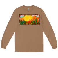Toasted Coconut western  sunset cactus leopard serape   license plate template Long Sleeve Tee - BarkalooDesign