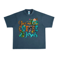 Midnight Navy gıve me coffee and jesus Urban Heavy Tee - AdoDesignShop
