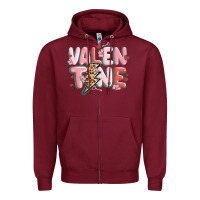 Burgundy valentine Zipper Hoodie - MaliasSmallBusiness