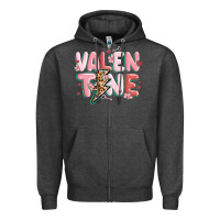 Charcoal Heather valentine Zipper Hoodie - MaliasSmallBusiness