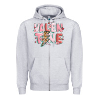 Heather Grey valentine Zipper Hoodie - MaliasSmallBusiness