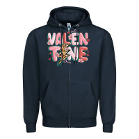 Navy valentine Zipper Hoodie - MaliasSmallBusiness