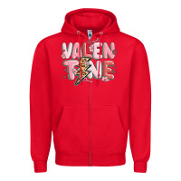 Red valentine Zipper Hoodie - MaliasSmallBusiness