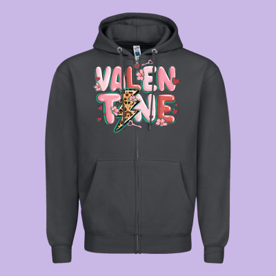 Valentine Zipper Hoodie Designed By Maliassmallbusiness