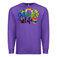 Purple Childcare Life Premium Sweatshirt - LillyAllenDesigns