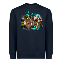Navy love wood slice ornament Heavyweight Sweatshirt - JahusDesignShop