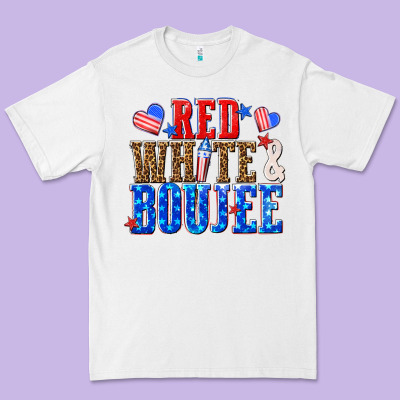 Premium Tee red white and boujee billie wilder