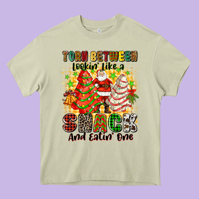Torn Between Lookin' Like A Snack And Eatin' One Heavy Core Tee Designed By Zillion Design Studio
