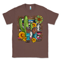 Chestnut western cactus with cowboy boots and sunflowers Classic Tee - Artiststas