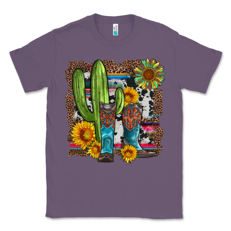 Western Cactus With Cowboy Boots And Sunflowers Classic Tee by Artiststas | Teevron