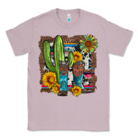 Lilac western cactus with cowboy boots and sunflowers Classic Tee - Artiststas