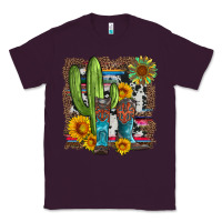 Plum western cactus with cowboy boots and sunflowers Classic Tee - Artiststas