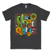 Smoke western cactus with cowboy boots and sunflowers Classic Tee - Artiststas