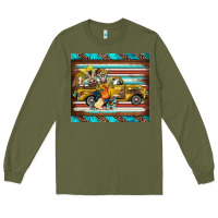 Army Green western truck farm animals serape leopard turquoise's Long Sleeve Tee - BarkalooDesign