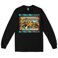 Black western truck farm animals serape leopard turquoise's Long Sleeve Tee - BarkalooDesign